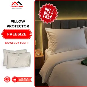 Buy 1 Get 1 Free - Gemini Store Waterproof Pillow Protectors with Zipper - Noiseless & Breathable Pillow Covers
