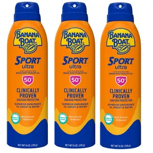 Banana Boat Sport Ultra Sunscreen Spray SPF 50+(6oz ) Body Care Comfort Cosmetic Lightweight Pack Uv