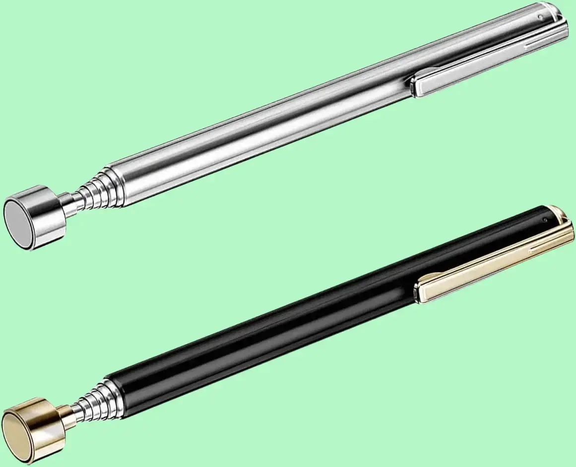 2 Pieces Magnetic Telescoping Pick-Up Tool with Pocket Clip 3 Lb Extendable Magnetic Grabber Reacher Tools 25 Inch Flexible Magnet Retrieval Stick Gadget Suitable Gifts for Men
