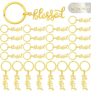 25pcs Bulk Blessed Christian Keychains with Bible Verse - Religious Prayer Favor Charms for Church Events, Bible Study Groups, Baptisms & First Communions - Inspirational Scripture Prayer (25pcs Bulk Pack)