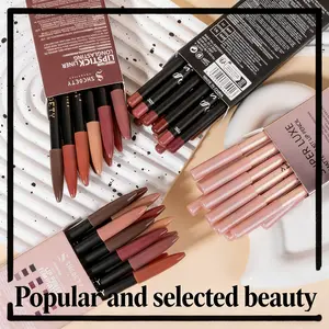 12-Color Lip Liner Set - Long Lasting Matte Lip Liner 12Pcs, Waterproof & Moisturizing, Easy Coloring Tinted Lip Stain for Women, All Occasion Makeup Accessories, Daily Essential