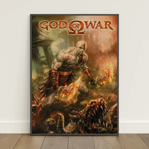 God of War Poster Retro Print Wall Art Kraft Paper Print Home Decor Gift Poster Game Poster - No Frame