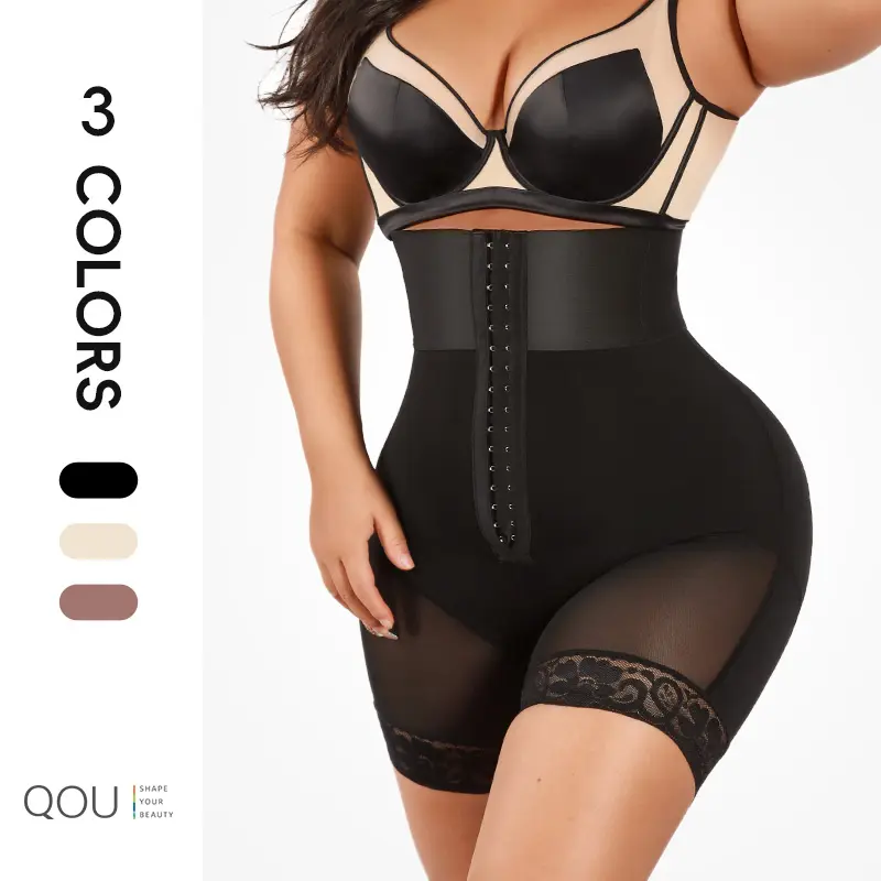 LIVE Sale QOU High-Waist Shapewear Shorts with Hook and Eye Closure - Featuring Columbia Fajas Stay Put Design for Adjustable Comfort, Perfect for Daily Wear,plus size,spring fashion,tiktok shop spring glow ,