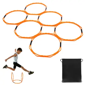 Octagonal Agility Rings, Speed Rings, Youth Agility Footwork Training and Speed Hurdles Ladder, Fitness Equipment Sport Workout for Soccer, Home Gym, 6 Firm Rings Set
