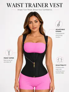 Workwear-Friendly Waist Sculpting Corset with Front Zipper & Adjustable Straps, Double Closure Breathable Shapewear for Women, Curved Fit for All-Day Tummy Control & Posture Support
