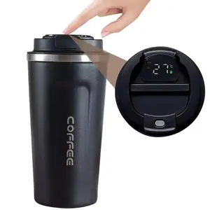 Smart 304 Stainless Steel Double Wall Vacuum Coffee Cup Digital Thermo Mug with Led Temperature Display