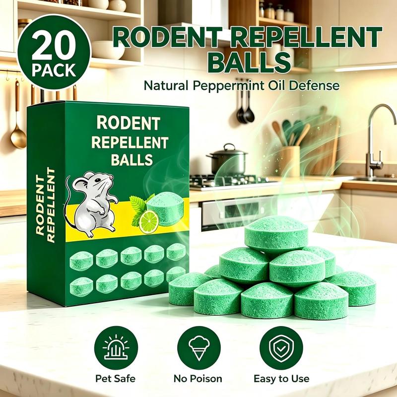 20-Pack Scented Rodent Repellent Balls with Peppermint & Lemon Fragrance - 20-Pack Size, Both Indoor/Outdoor Use for Home, Garage (Home Improvement, Garden, Commercial & Industrial Pest Control)