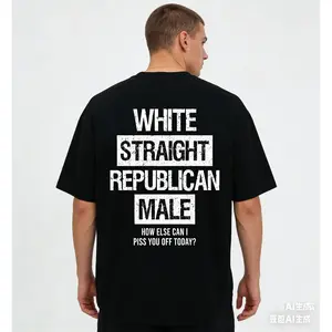 White Straight Republican Male T-Shirt, Mens Shirts Funny, Conservative Political Graphics Tee, Political Graphics Shirt, Men's Gifts, Casual Menswear, For Men