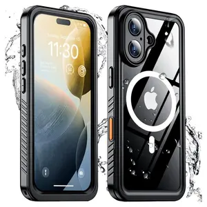 Temdan Magnetic for Iphone 16/16Plus Waterproof,Built-In Screen Protectorfull Body Shockproof -Black Accessories Handheld Cover Smartphone Cases