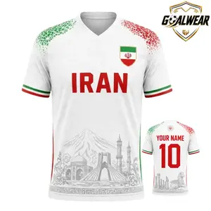 GOALWEAR - Personalized Iran 2026 Soccer Jersey, Custom Name Number Football Jersey,V-Neck Iran Flag Game Day Shirt,Iran Fan Jersey, Great Gift for Players and Fans, Soccer Lover Outfit Idea