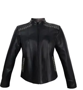 VS50040- VAQUERO SIGNATURE CHAMARRA DE MUJER PIEL DE PEIIBUEY COLOR NEGRO