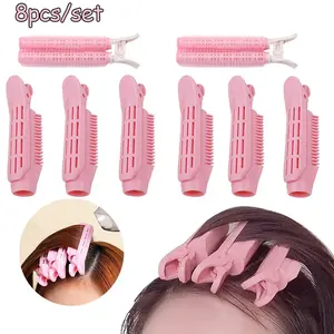 8-piece voluminous hair root clip set, instant voluminous clip, upgraded natural fluffy voluminous clip, high skull top fixed clip, no heat curling tool for voluminous bangs and curls -DIY hairstyle design accessory tool and portable self grip roller clip