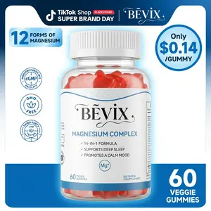 BEVIX 14-in-1 Magnesium Gummies for Sleep & Stress Relief – Melatonin-Free, Vegan Strawberry Soft Chews, with Ashwagandha, L-Theanine & 12 Forms of Magnesium