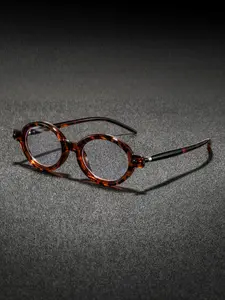 Men's Plastic Oval Design Sunglasses, Lightweight Stylish Casual Eyewear for Daily Commute Business Driving & Home Use