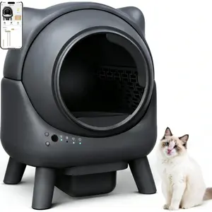 Self Cleaning Litter Box, Automatic Odor Control Robot, Cat Ears Design, 65L APP Real-Time Monitor, Pet Litter Box for Multiple Cats, Safety Sensors, Includes 1 Trash Bag