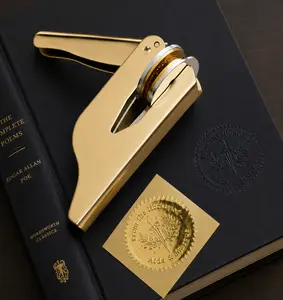 Custom Book Embosser. Create a beautiful custom embossed mark on your books with your name and chosen design. PERSONALIZATION REQUIRED: After checkout, tap "Add note" and type the exact NAME/TEXT you'd like embossed.