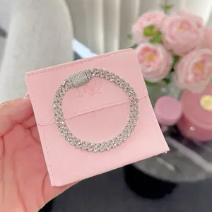 Nova Rose Mini Pave Cuban Bracelet with Sparkling Rhinestones and Elegant Design for Women