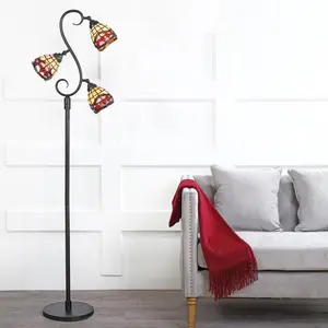 JONATHAN Y Walker Tiffany Multi-Light LED Floor Lamp; for Living Room,Bedroom, Kitchen, Office