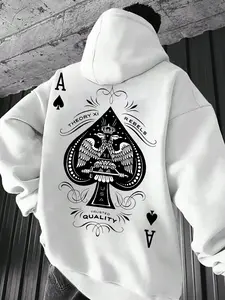 Unisex Ace of Spades Emblem Graphic Hoodie | Vintage Poker Streetwear Oversized Hoodie | Retro Card Aesthetic Apparel | Comfortable Fleece Casual Hoodie | Stylish Everyday & Urban Wear | Relaxed Fit Spade Emblem Hoodie