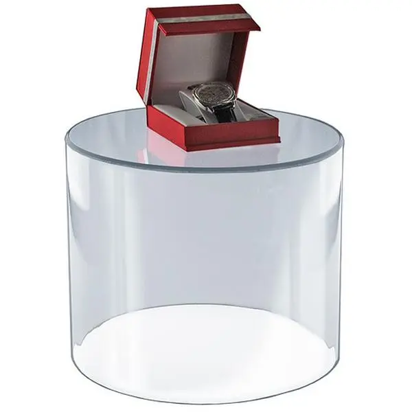 Azar Displays Clear Acrylic Cylinder, Plastic Round Container and Riser, 10"W x 10"H