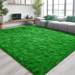 Soft Area Rug for Bedroom Living Room Plush Fluffy Rug 4x6 Feet, Shag Furry Area Rug Carpet Non Shedding for Nursery Children Kids Girls Room Home Decorative, Grass Green