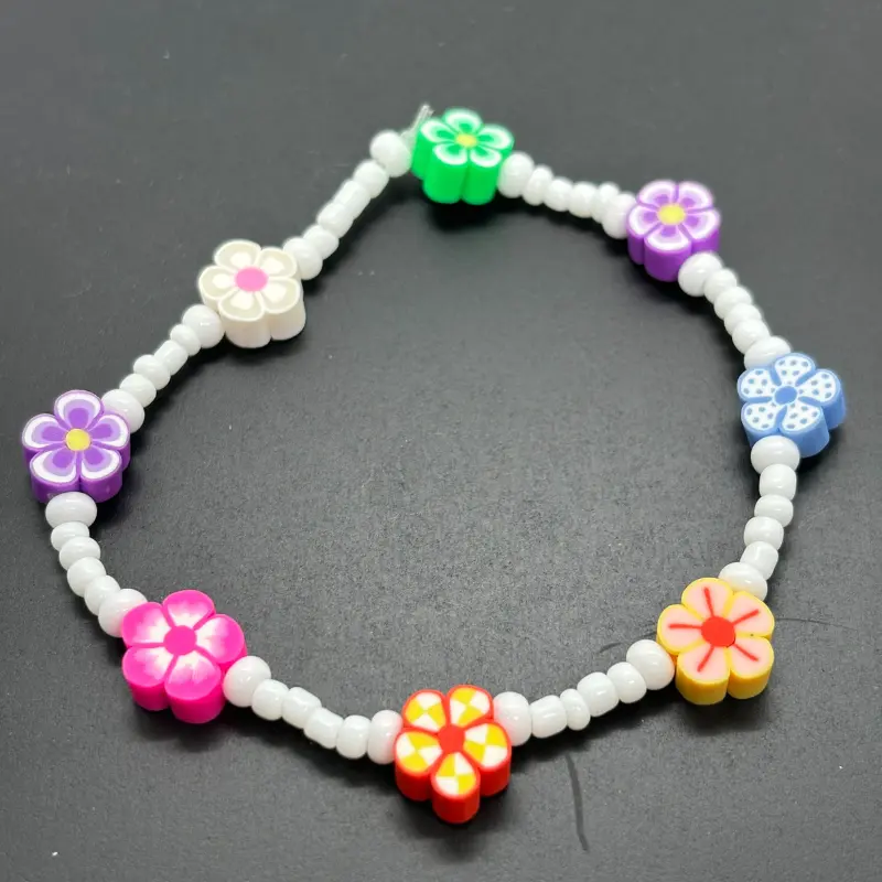 Handmade Beaded Bracelet- Hibiscus Garden | Fashion and Accessories | Floral | Stretch Bracelet