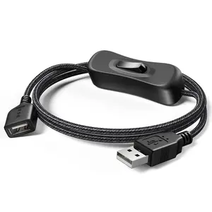 USB  Extension , (Upgraded Data + Power) USB Extension Cord with /Off Power   for LED Strips, iOS System, etc- 3.3 FT