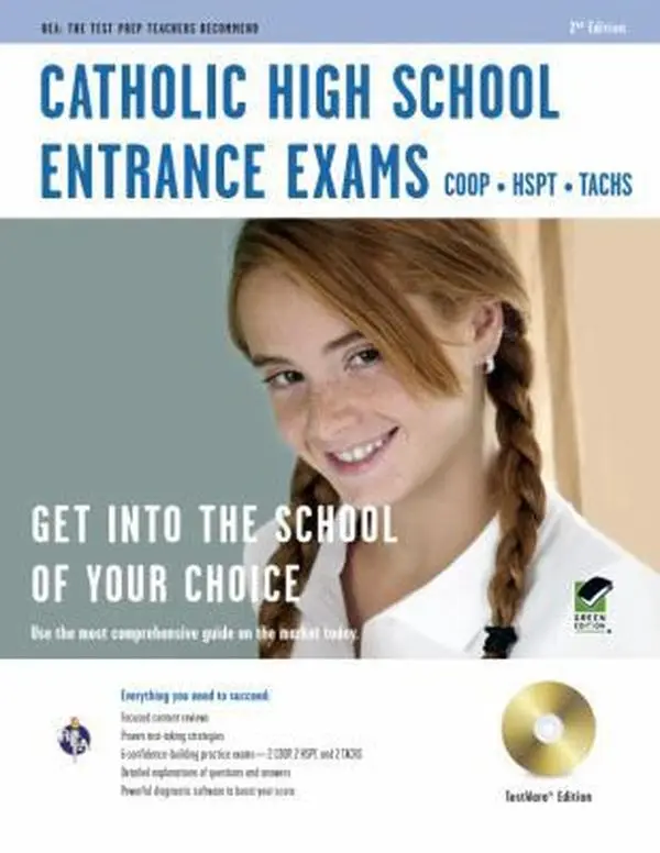 USED Book - Catholic High School Entrance Exams W/CD-ROM 2nd Ed. [With CDROM] by Grey, Shannon (Paperback) - english