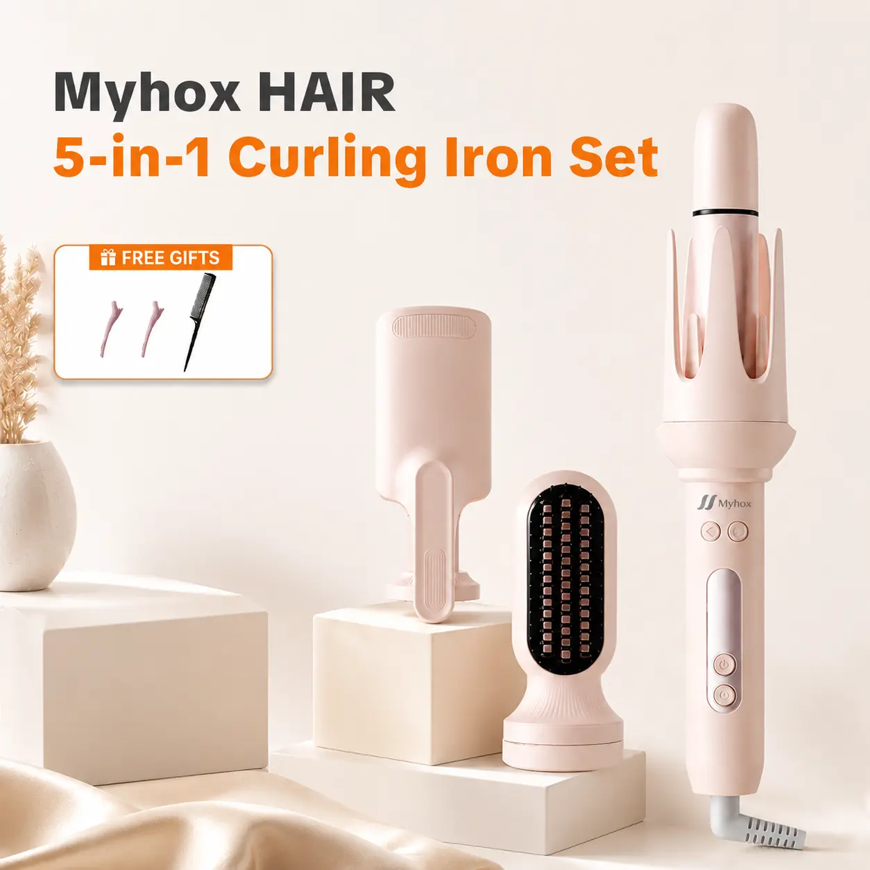 Myhox Professional Hair Curler - Adjustable Temperature, Ceramic Barrel for Salon-Style Curls (Beauty & Personal Care Appliance)