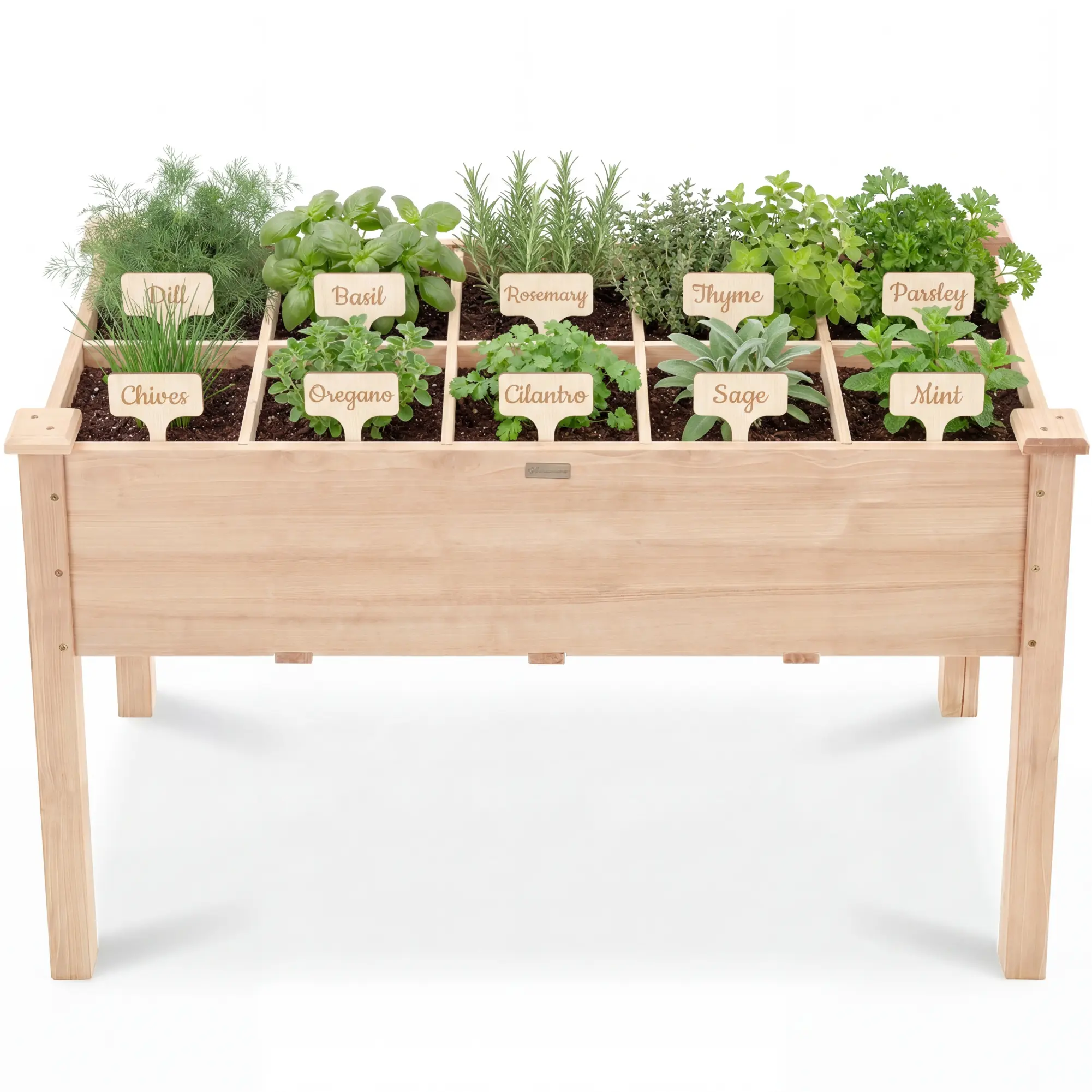 Best Choice Products Raised Garden Bed Planter Box - Elevated Wooden Herb Vegetable Planter, 10 Grid Sections