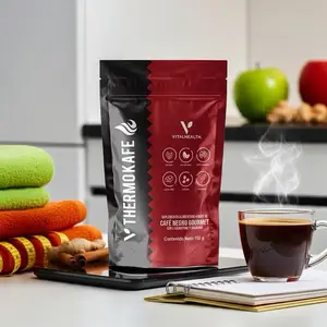 VitalHealth V-ThermoKafe Café with Guarana Garcinia Green Tea & Superfoods 150g Gourmet Coffee Blend for Sustained Energy - Beverage, Organic Decaf Latte