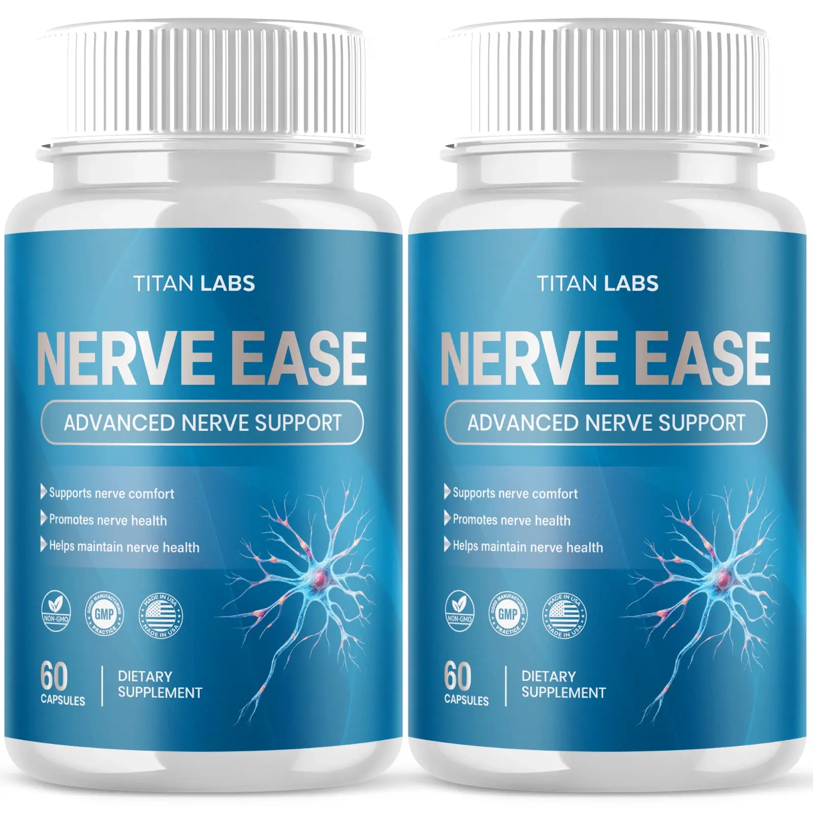 (2 Pack) Nerve Ease Nootropic Nerve Support  Supplement NerveEase 120 Capsule