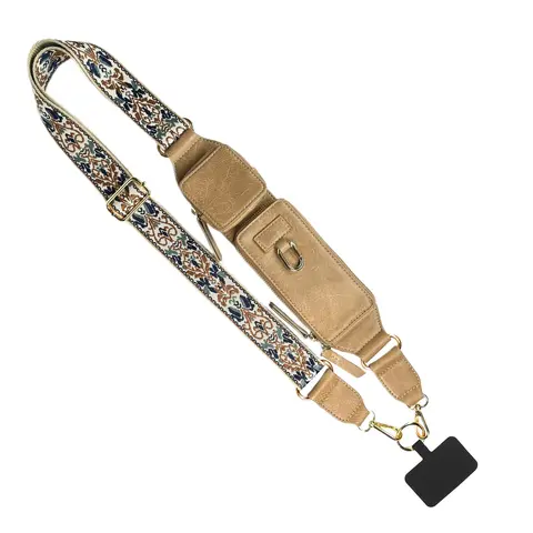 Save The Girls Zip & Clip RFID Crossbody Phone Strap – Hands-Free Cell Phone Lanyard, 2 Zippered Pockets, Card Slots & ID Window, Vegan Leather Purse Strap for Women
