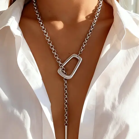 1-Piece Stylish Women's Punk Chain Necklace with Minimalist Design, Perfect for Daily Wear, Vacations, and Gifting for Moms, Girlfriends, and Friends, Fashionable Accessory, Jewelry Accessory, Fashion Necklace