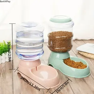 1 Gallon Automatic Pet Feeder and Water Dispenser Set, Gravity Food and Water Station for Cats and Small to Medium Dogs, Large Capacity No Battery Required, Durable PP Material for Home and Travel Pet Care