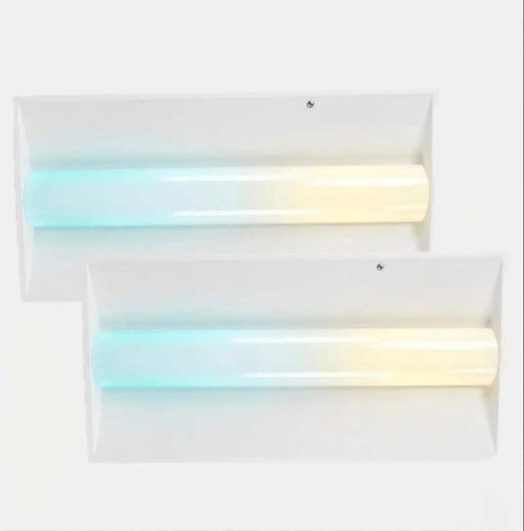 E2 LIGHTING 2 Pack LED 2x4 Troffer Center Basket Panel Light with Emergency Battery Backup, Wattage Tunable 30W-72W, 3000K-6500K CCT, 120-277V
