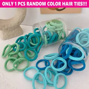 1PCS Ramdom Color Black Hair Ties,Cotton Seamless Ponytail Holders,No Damage Elastics Hair Bands for Thick Heavy &Curly Hair