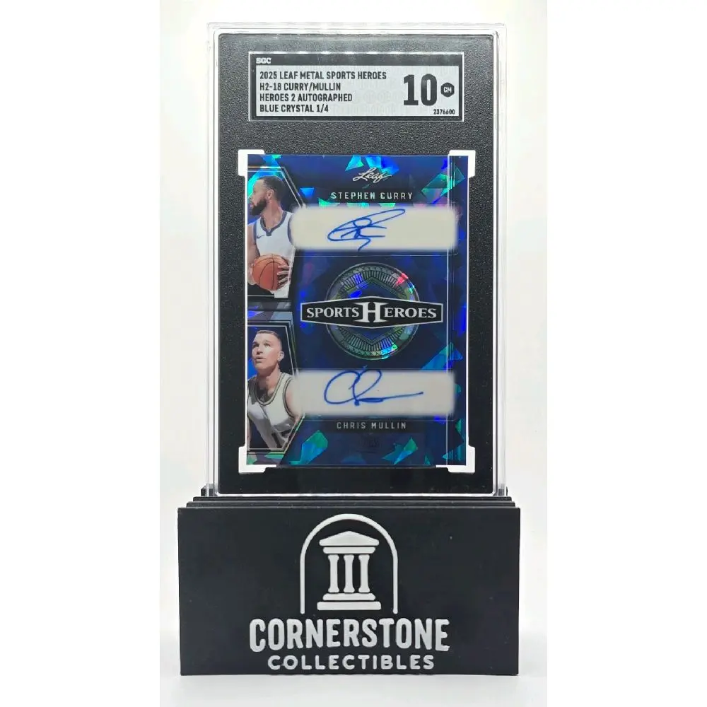 2025 Leaf Metal Sports Heroes Curry/Mullin Auto Blue Crystal #H2-18 1/4 HOF