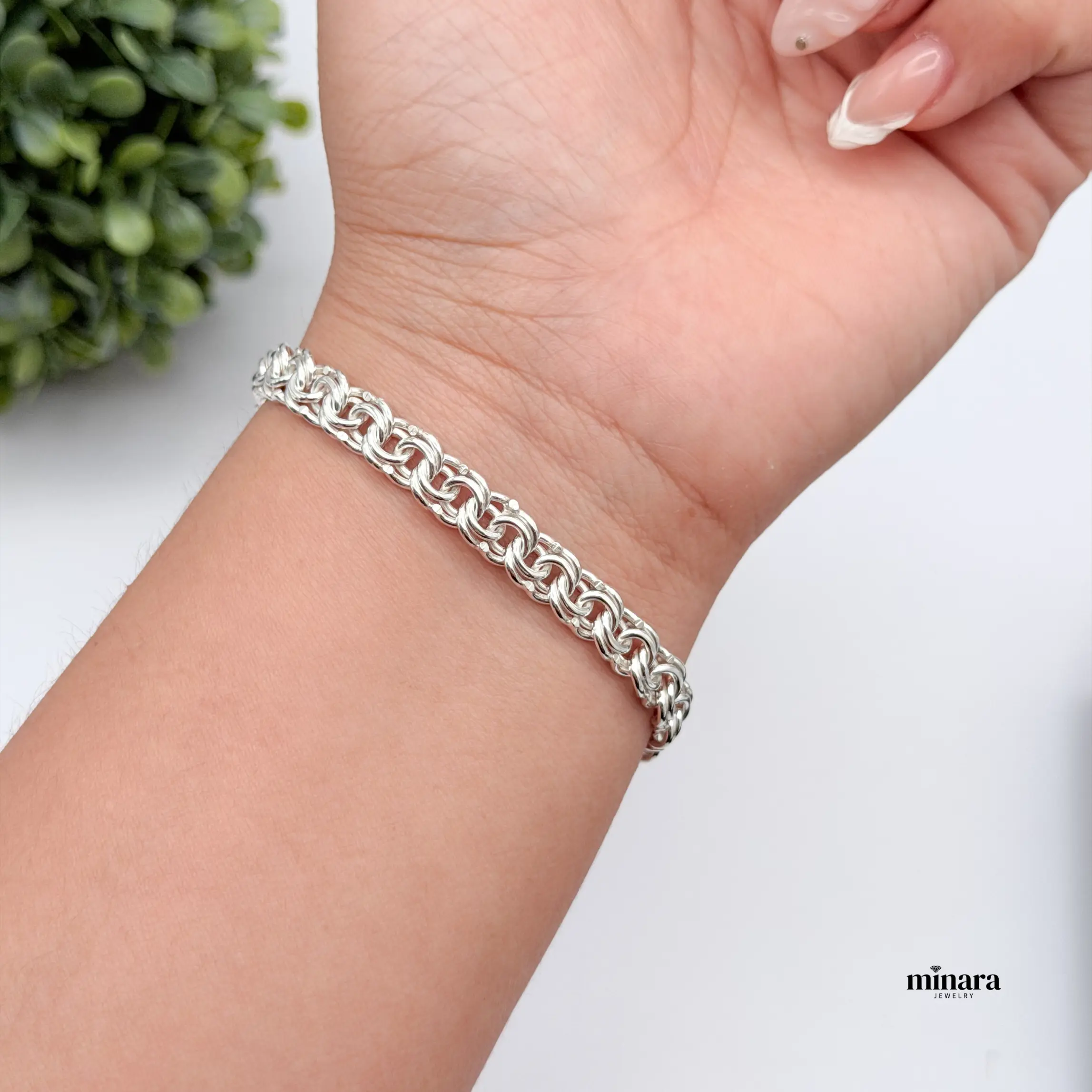 MINARA 950 Silver TEJIDO CHINO Bracelet 6.5mm Wide