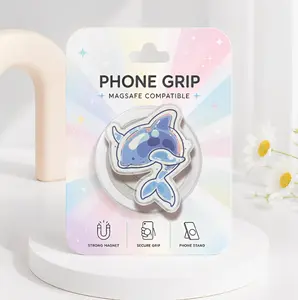 Blue Sea Creature MagSafe Phone Grip, Cute Ocean Animals Magnetic Phone Accessories, Cute Whale Acrylic Kindle Grip, Kawaii Dolphin Pop Socket, Gift for Her