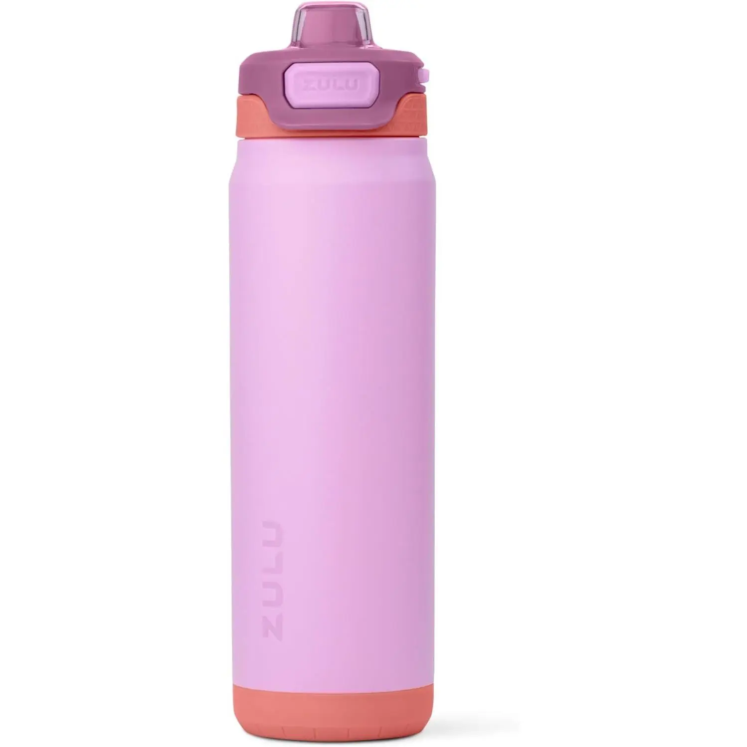 ZULU Powerfill Pro 24oz Stainless Steel Water Bottle with Quick Fill Lid, Triple Walled Vacuum Insulated Metal, Leak Proof Locking Lid, Sip and Chug, Reusable BPA Free, Sherbert