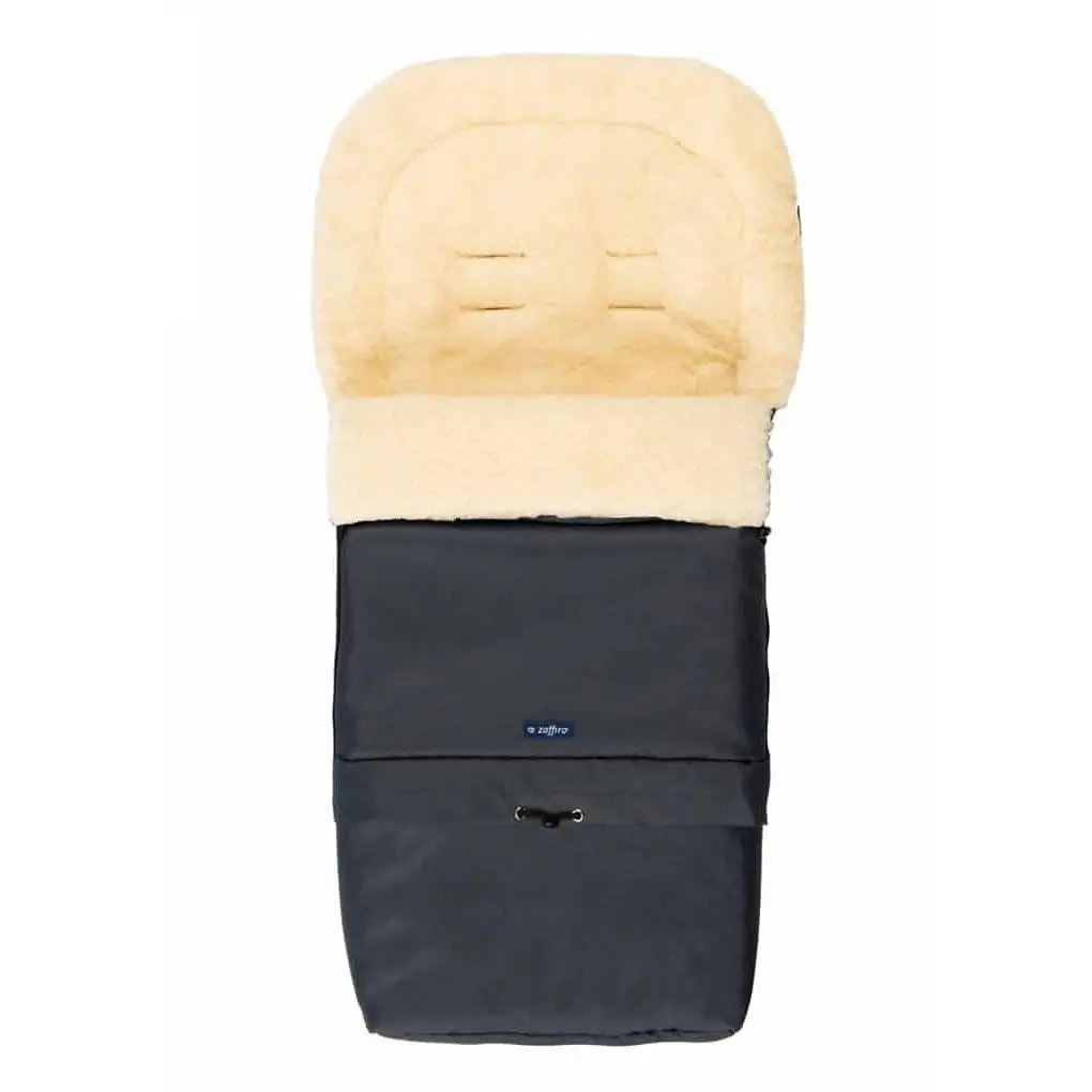 Black Graphite Organic Wool Adjustable Footmuff