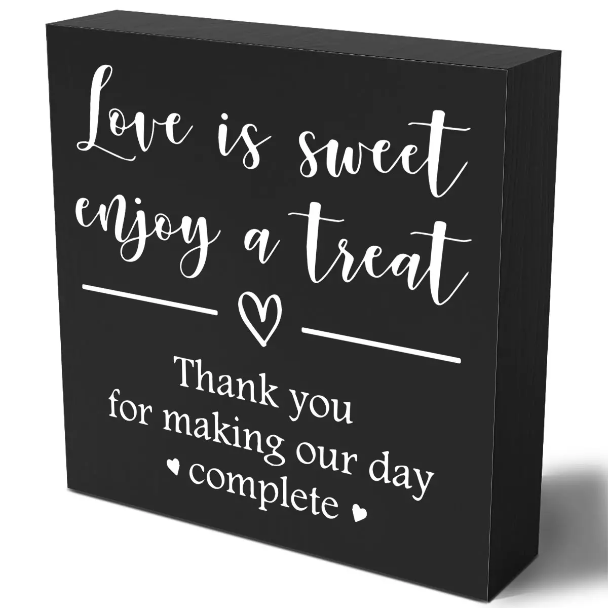 1pc Love is sweet enjoy a treat Sign, Sweet Home Decor, Office Desk Decor Sign, Wedding Party Dessert Table Home Office Desk Decor, 5x5 inches