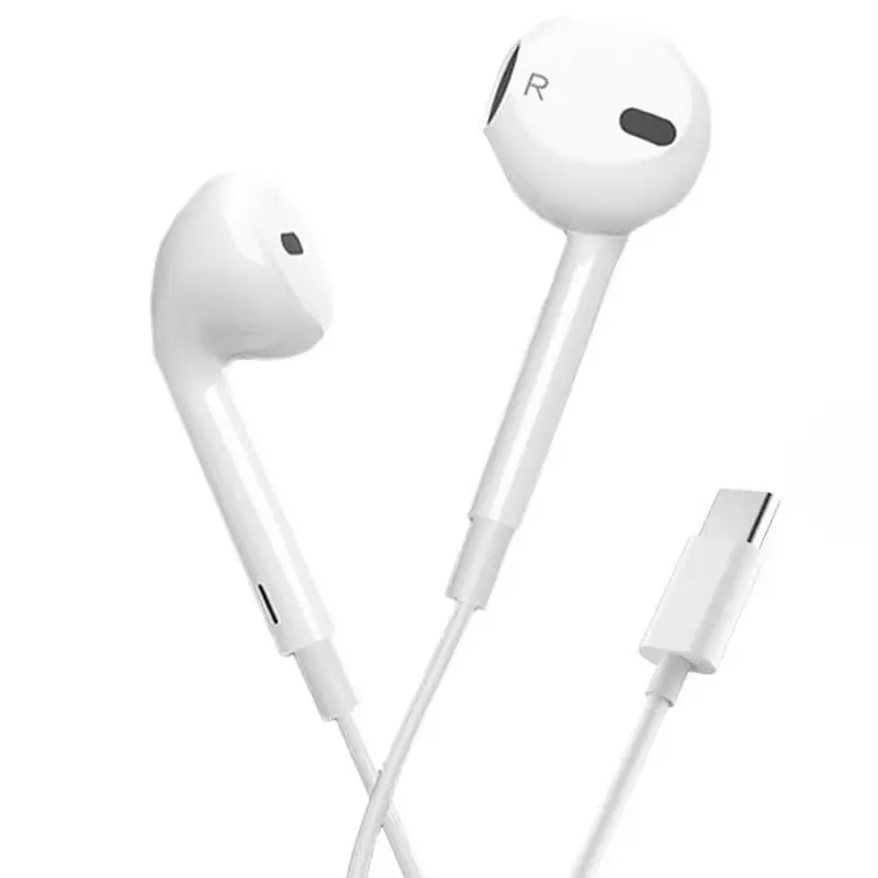 【Black Friday】USB-C Wired Semi-In-Ear Earbuds, HiFi Stereo Earphones with Microphone and Volume Control, Lightweight Wired Headphones, Compatible with iPhone 15/16 Series and USB-C Samsung Devices