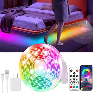 Motion Activated LED Light Strip, 16.4FT Motion Sensor LED Light Indoor with APP Control, Under Bed Lights Motion Sensor with 5V USB Powered, Suitable for Bed Cabinet Staircase Bedroom