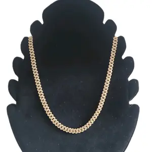 Silver 925 Gold Plated CZ Encrusted Curb Chain 7.2mm