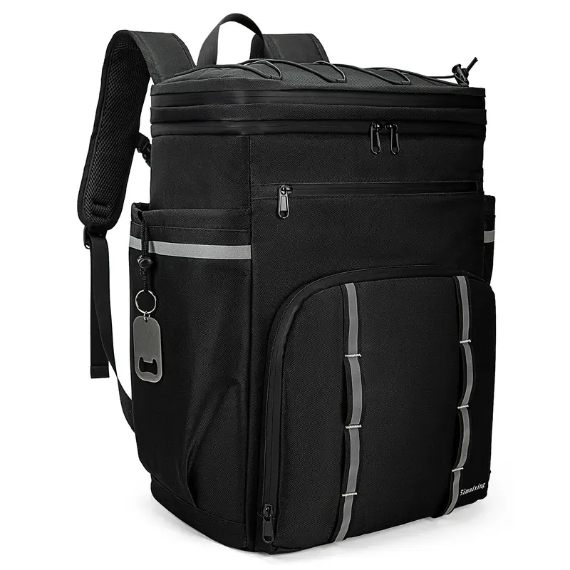 Zhengwanhh09j 41L Large Waterproof Soft Cooler Bag Lunch Backpack for Camping Hiking Black PEVA Lining EPE Insulating Foam Insulated Backpack Cooler 45+ Cans Capacity Lightweight & Comfortable Personal Cooling