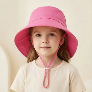 1-3Y Kids Sun Protection Hat, Boys Wide Brim Bucket Hat, Summer UV Protection Neck Flap Sun Hat for Toddler Boys and Girls