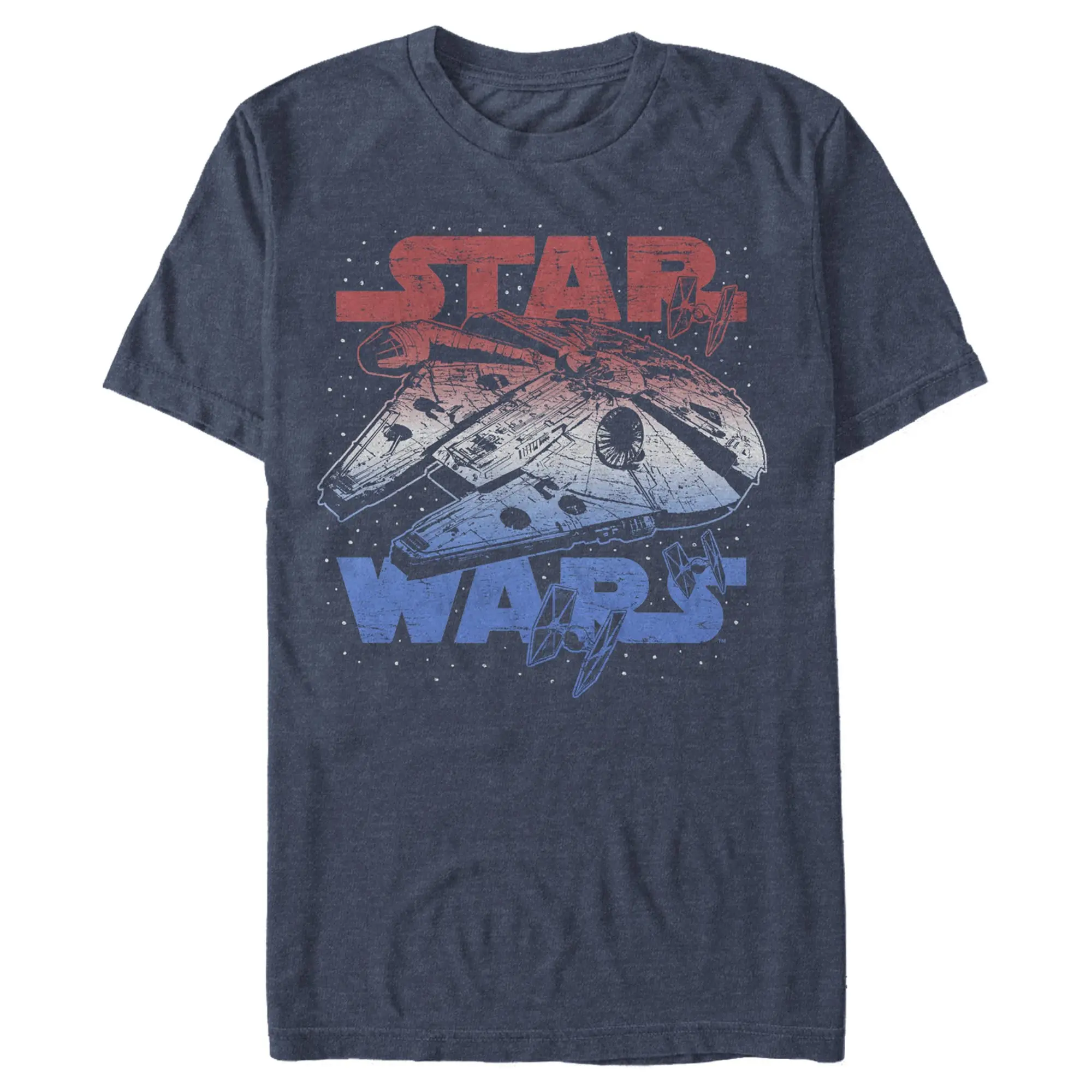 Men's Star Wars Patriotic Vintage Millennium Falcon T-Shirt