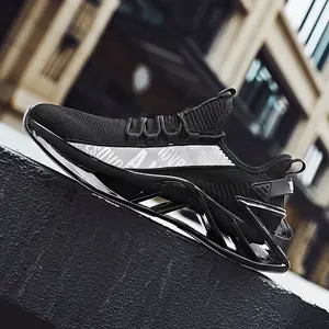 LEXSANLE Men’s Black Futuristic Sneakers Chunky Cushioned Sole, Breathable Knit Bold Techwear Vibe, Perfect for Streetwear/Daily Walks Sleek Metallic Accents, Super Comfy & Durable  Casual Walking Shoes Runner Trainer